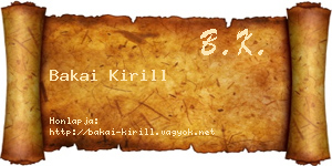 Bakai Kirill névjegykártya